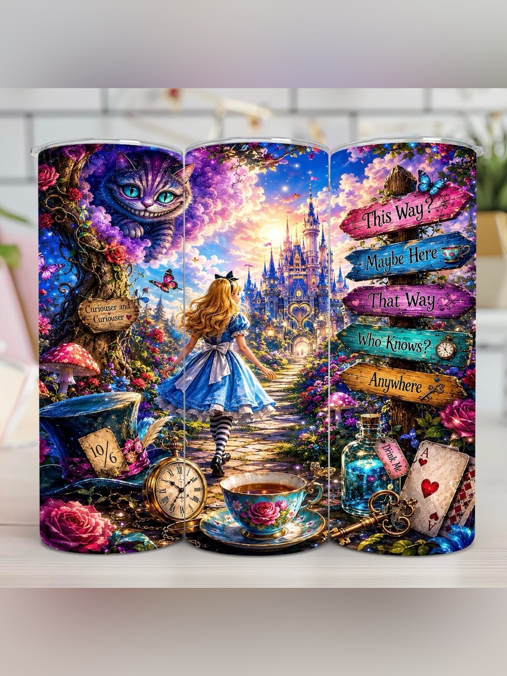 Alice in Wonderland Fantasy Travel Tumbler